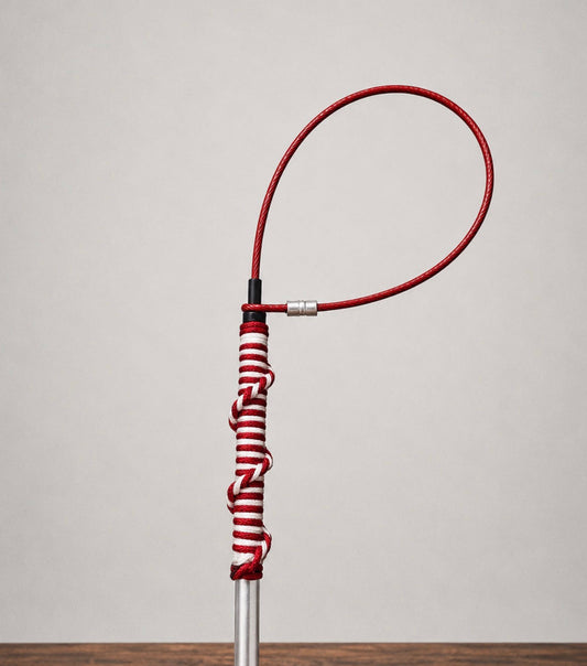 36" Paracord Grip TickleSnare - RED/WHITE