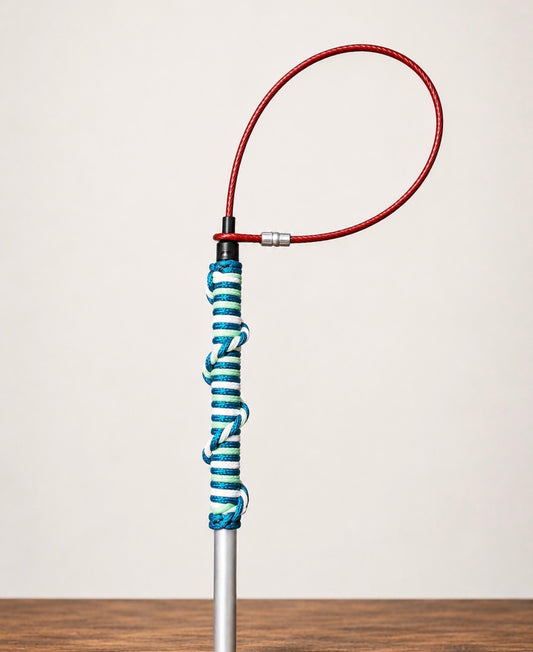 36" Paracord Grip TickleSnare - CARIBBEAN/WHITE